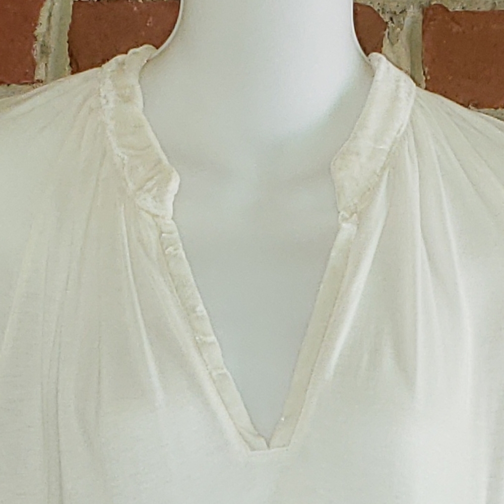 XCVI Velvet Silk Blend L/S Hi-Lo Tee Shirt Top NWT